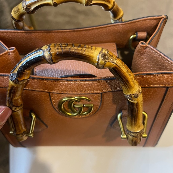 Gucci Tan Leather Bag with Bamboo Handles - Picture 1 of 5